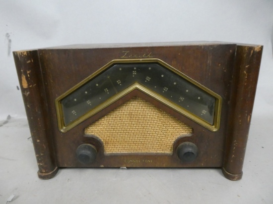 Zenith Console-Tone Brown Wood Model 60029 Table Top Tube Radio