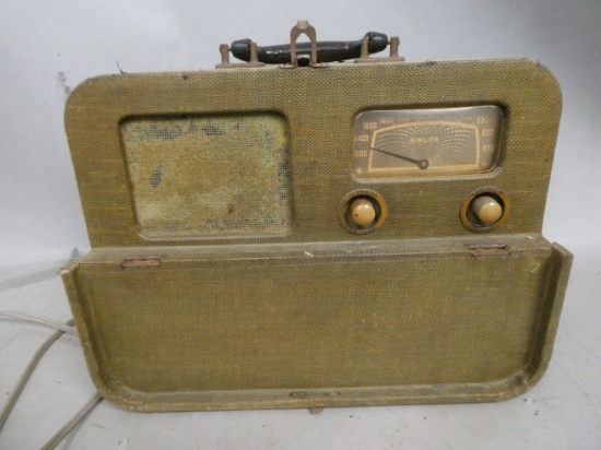 Airline Canvas Covered Tube Portable Table Top Radio