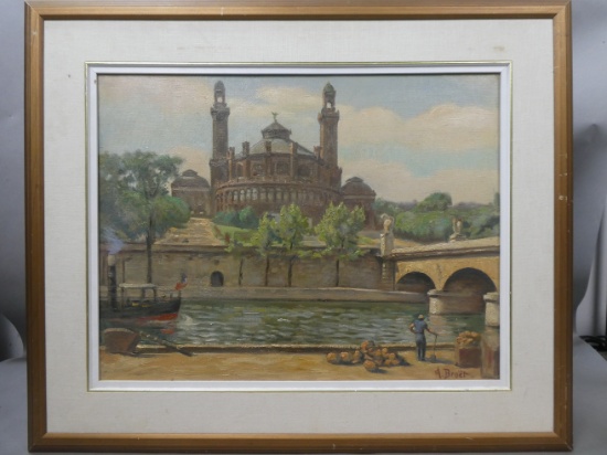 A Broel Trocadero Paris France Oil Painting