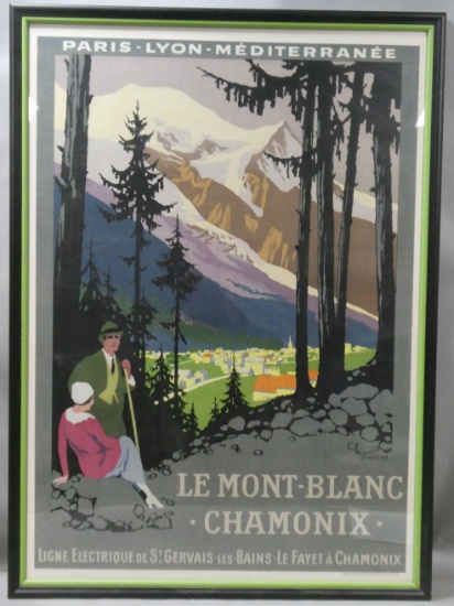 c1924 Roger Broders Mont-Blanc Chamonix Large Framed Poster