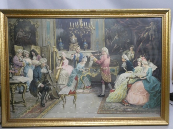 1937 LU& Son Lithograph Ernest Denesy Italian Music Room