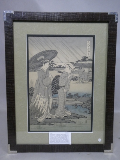 Repro Hosoda Eishi Japanese Woodblock Print Fashionable Seven Komachi Praying for Rain