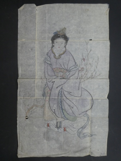 Vintage Chinese Queen Mother of the West Painting on Paper