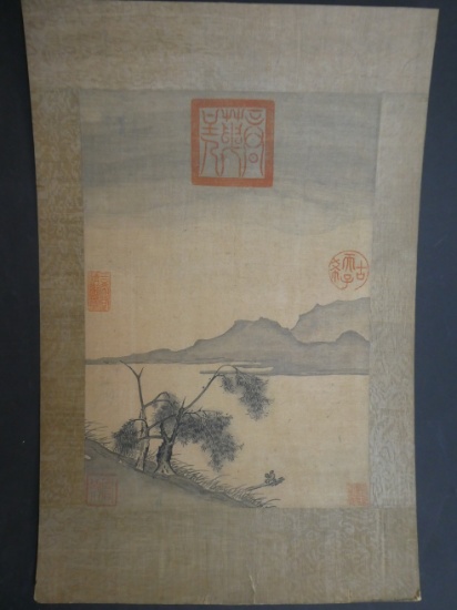 Antique Signed Chinese Painting of Lake