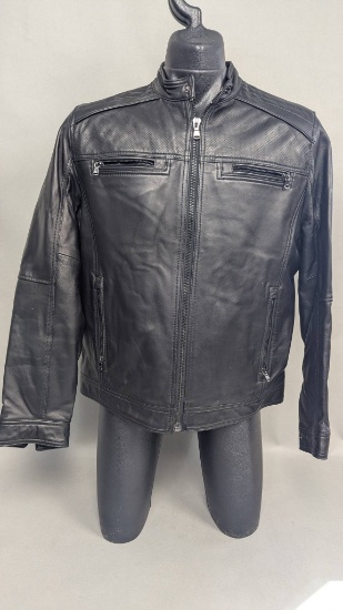Michael Kors Black Leather Jacket Size L