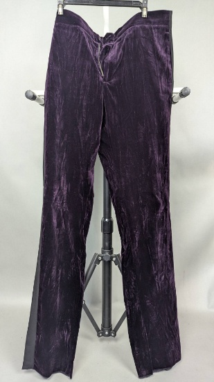 Roberto Cavalli Purple Velvet Tailored Classic Fit Pants