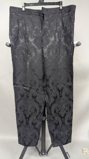 Saint Laurent Paris Black Jacquard Patterned Trousers