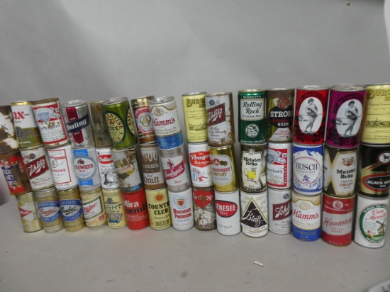 Large Lot 45 Assorted Vintage Beer Cans Miler Meister Brau Van Merrity etc