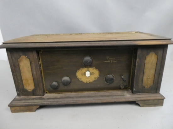 Antique 1920â€™s Priess Straight 8 Eight Tube Battery Set Radio