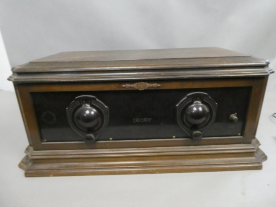Antique Cascade Nunn-Landon Co 5 Tube Wood Radio Receiver