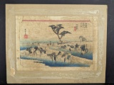 Utagawa Hiroshiges A Horse Fair ChiriuÂ Japanese Woodblock Print