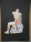 Unsigned Vintage Abstract Pastel Painting on Paper Bizarre Figural Study Image