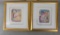Pair of Framed Abstract Mixed Media Prints by Artist Kennison 1993