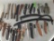 Collection of Knives with Sheaths and Assorted Blades
