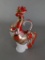 Lomonosov Red Rooster Porcelain Decanter from St Petersburg Russia