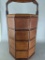 Chinese Betrothal Wedding Basket with Intricate Bamboo Weaving