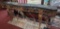 Decorative Wrought Iron Console Table with Glass Top and Leaf Motif