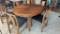 Michael Taylor Walnut Dining Table with Six Chairs and Three Leaves