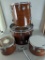 4 piece Ludwig Mahogany Cortex Wood Drum Set with Blue and Olive Badges