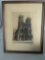 Vintage Reims Cathedral Place du Parvis Pen and Ink Print