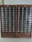 Antique Oak Employee Time Card Holder with In and Out Sections