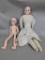 2 Bisque Head Dolls with Jointed Bodies and Clothing