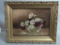 Floral Oil Painting in Gilded Frame with Glass Bowl Design