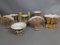 7 Piece Hand Painted Czech Art Pottery Set with Colorful Pattern