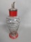 Czech Hand Blown Glass Art Deco Cocktail Shaker with Red Accents