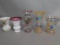 5 Hand Blown Czech Glass Vases with Floral and Decorative Designs