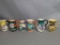 6 Hand Painted Czech Ceramic Pitchers with Floral Motifs