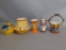 Hand Painted Decorative Ceramic Items Lot of 5 Czech Pottery