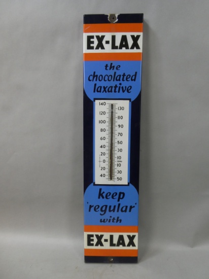Vintage Ex-Lax Enamel Porcelain Thermometer Advertising Sign