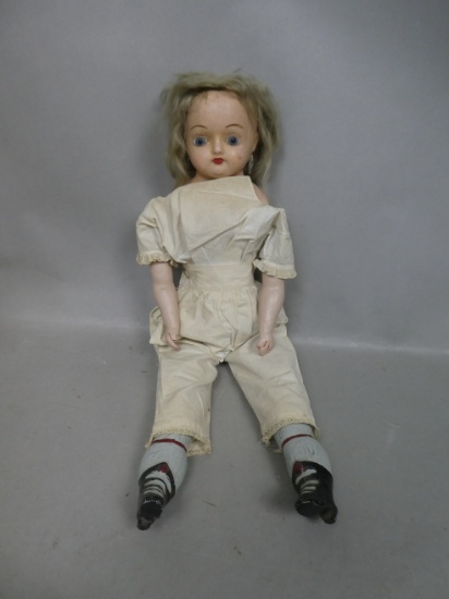 Antique Unmarked Composition Head Soft Body 24" Doll