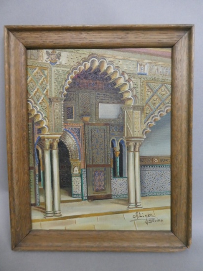 Fernando Liger Hidalgo View of Seville Oil Painting. LISTED ARTIST
