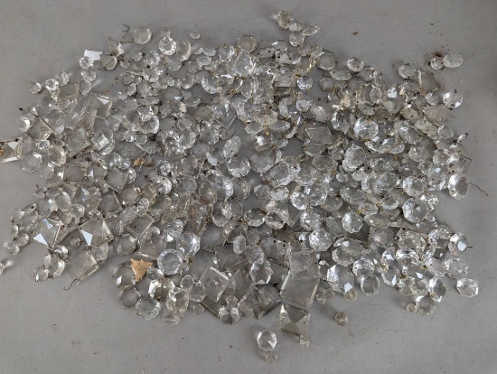 Assorted Vintage Clear Crystal Chandelier Prisms and Droplets
