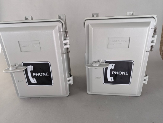Two Premier PT-9700 Industrial Telephone Enclosures with 630A Wall Jacks