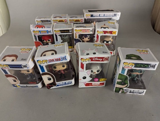12 Funko Pop Figures With Box Including Stranger Things Steve and Demodog