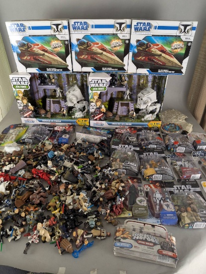 Huge Lot of Star Wars Action Figures Vehicles and Playsets