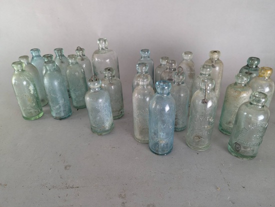 26 Wisconsin Antique Glass Bottles with Various Brands