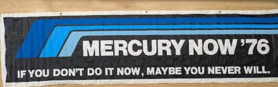 Mercury Now 76 Promotional Banner by Brunswick Corp 1975 NOS