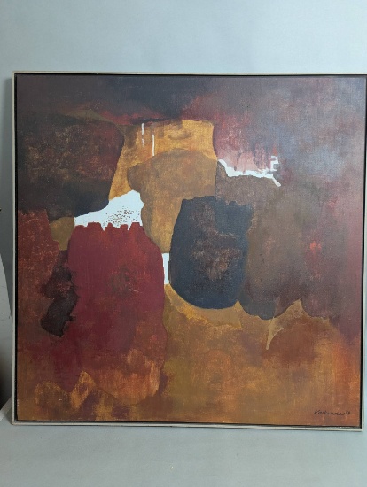 Abstract Acrylic Painting by Anthony Vaiksnoras Signed 1969