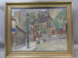 1951 Signed Impressionist View Lapin Agile Paris Watercolor Painting