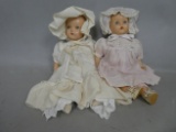 Pair Antique Composition Baby Dolls Hussman & Unmarked
