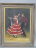 1966 Louise Seward Flamenco Dancers Oil Painting