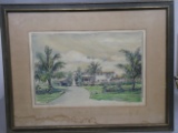 1938 Chas Perrochet Tropical House Print