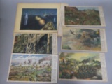 Lot 6 WWII Japanese Battle Scene Prints