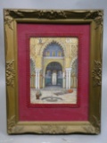 Fernando Liger Hidalgo Seville View of Alcazar Watercolor Painting. LISTED ARTIST