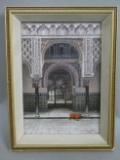 Tomas Aceves Seville View of Alcazar Watercolor Painting LISTED ARTIT