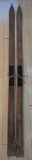 Pair of Wooden Nordic Style Skis with Rope Bindings